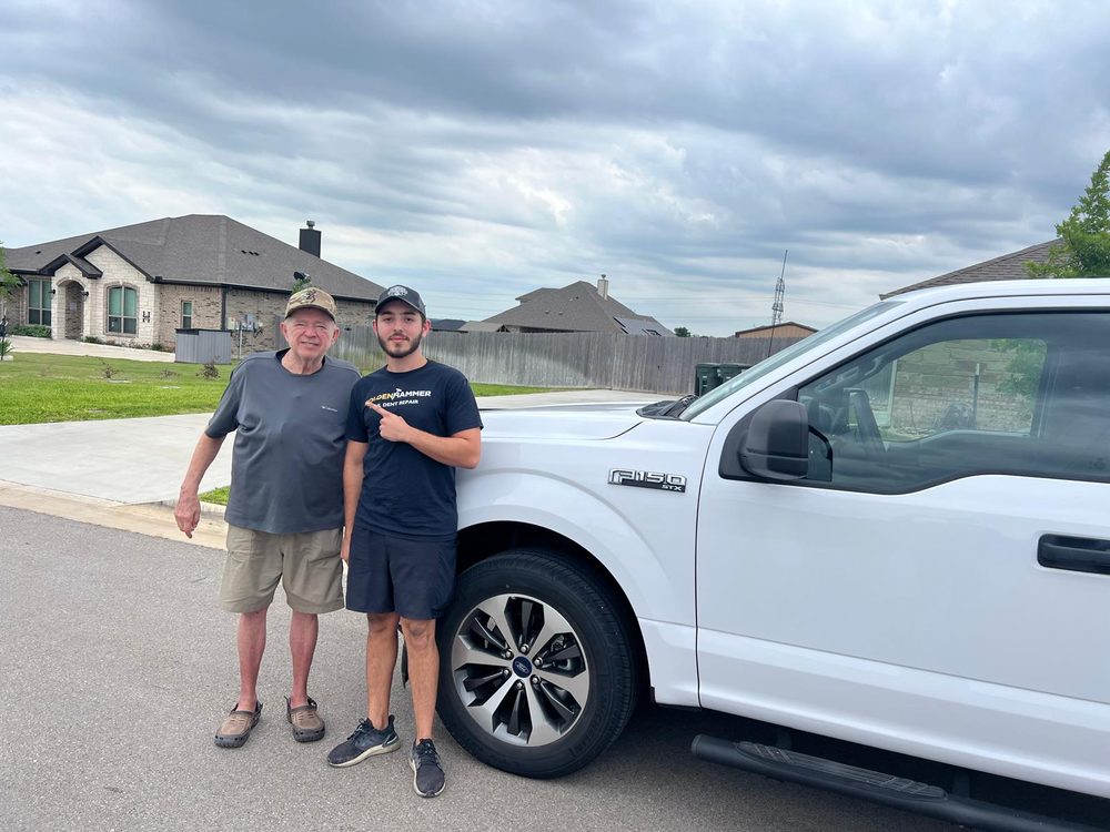 Cody Johnson and family with restored Ford F-150
